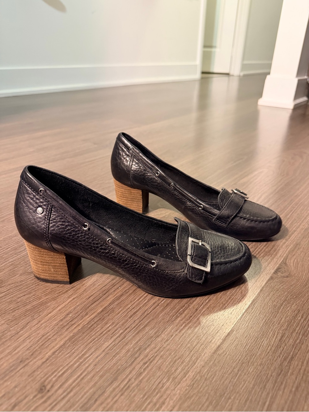 Rockport x Adidas Leather Buckle Block Heels